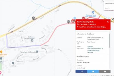 Road Closure - School Road To Notter Bridge House Landrake